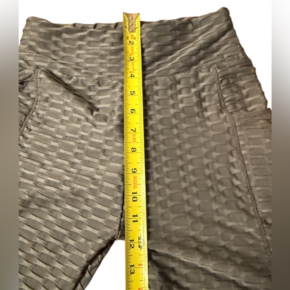Yoga Pants High Waisted Anti Cellulite Gray Leggings with Pockets S/M - Picture 11 of 13